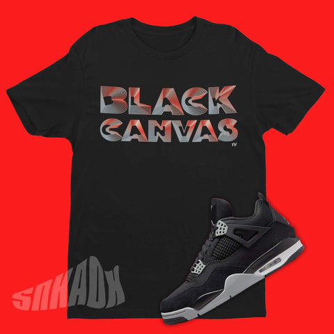 3D Print Shirt To Match Air Jordan 4 Black Canvas
