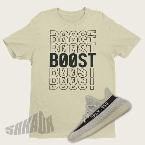 Yeezy 350 Boost V2 Slate matching shirt