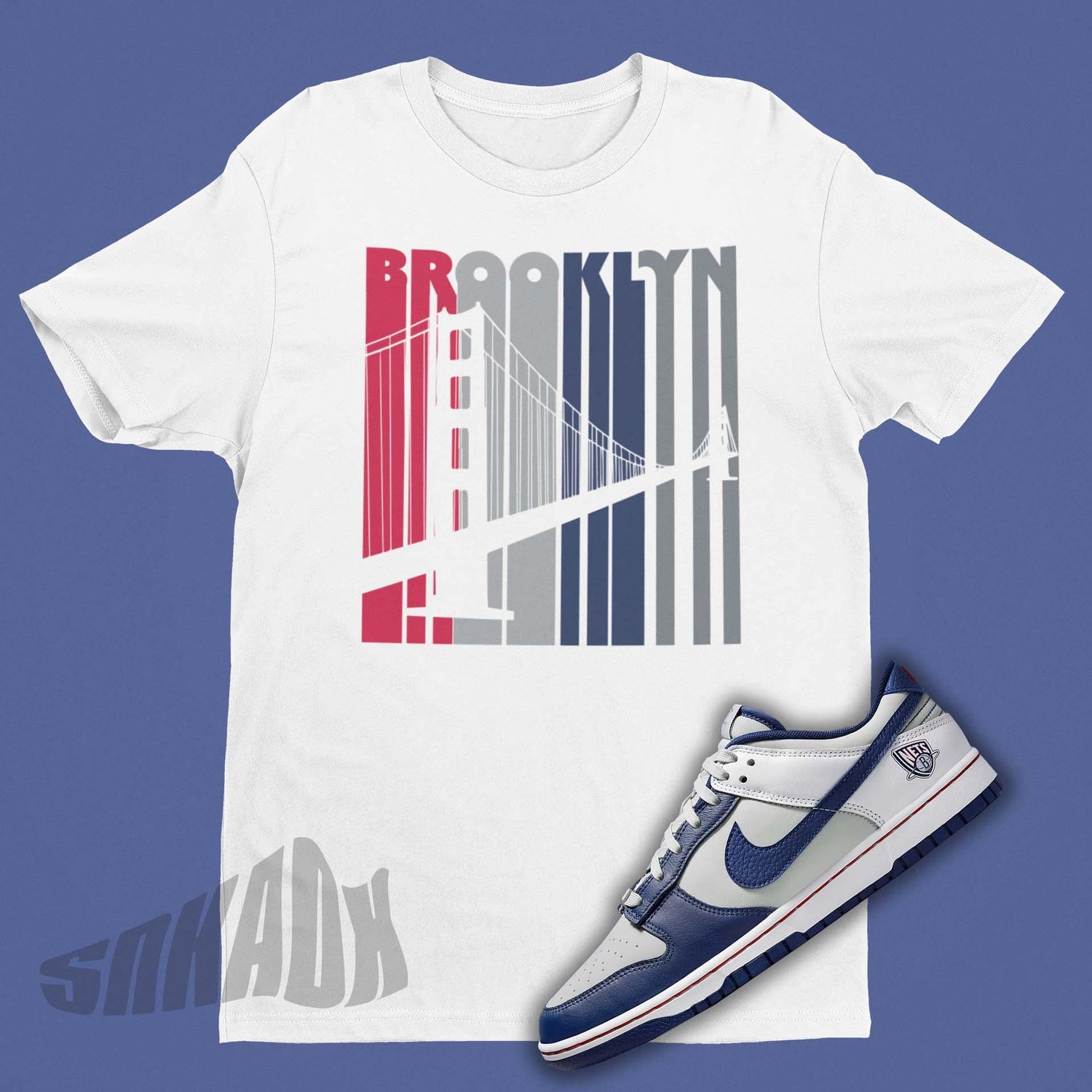 Brooklyn Bridge T-Shirt Matching Nike Dunk Brooklyn Nets