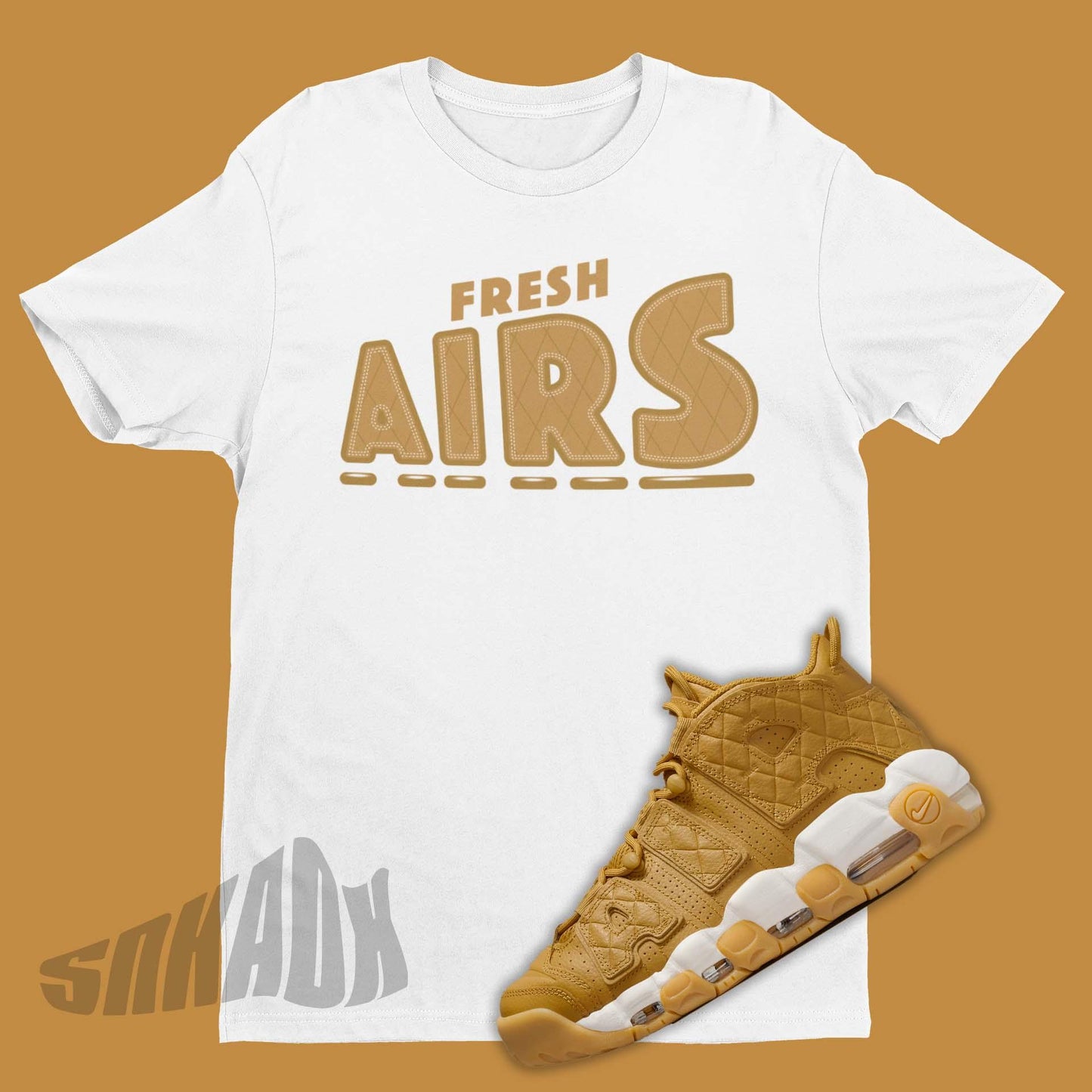 Fresh Airs Shirt To Match Nike Air More Uptempo Quilted Wheat