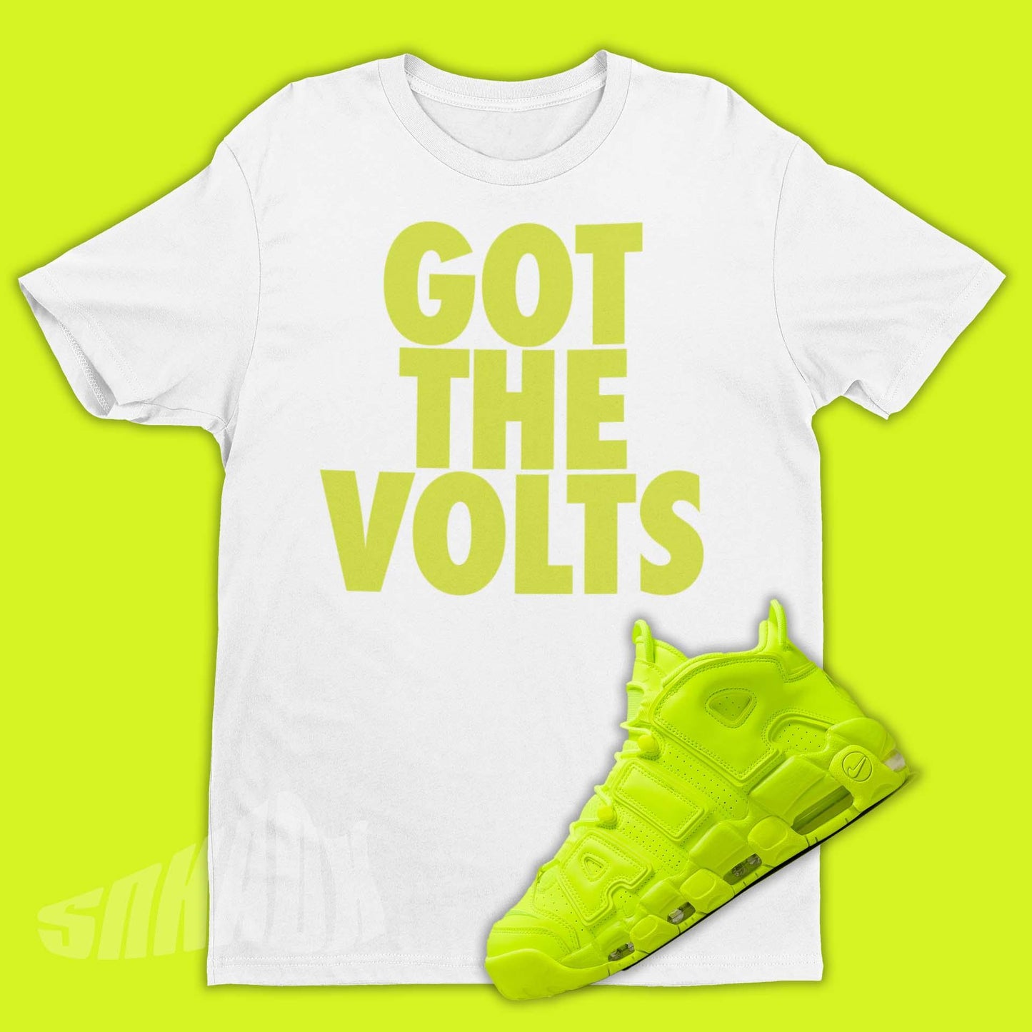 Got The Volts Shirt In White To Match Nike Air More Uptempo Volt
