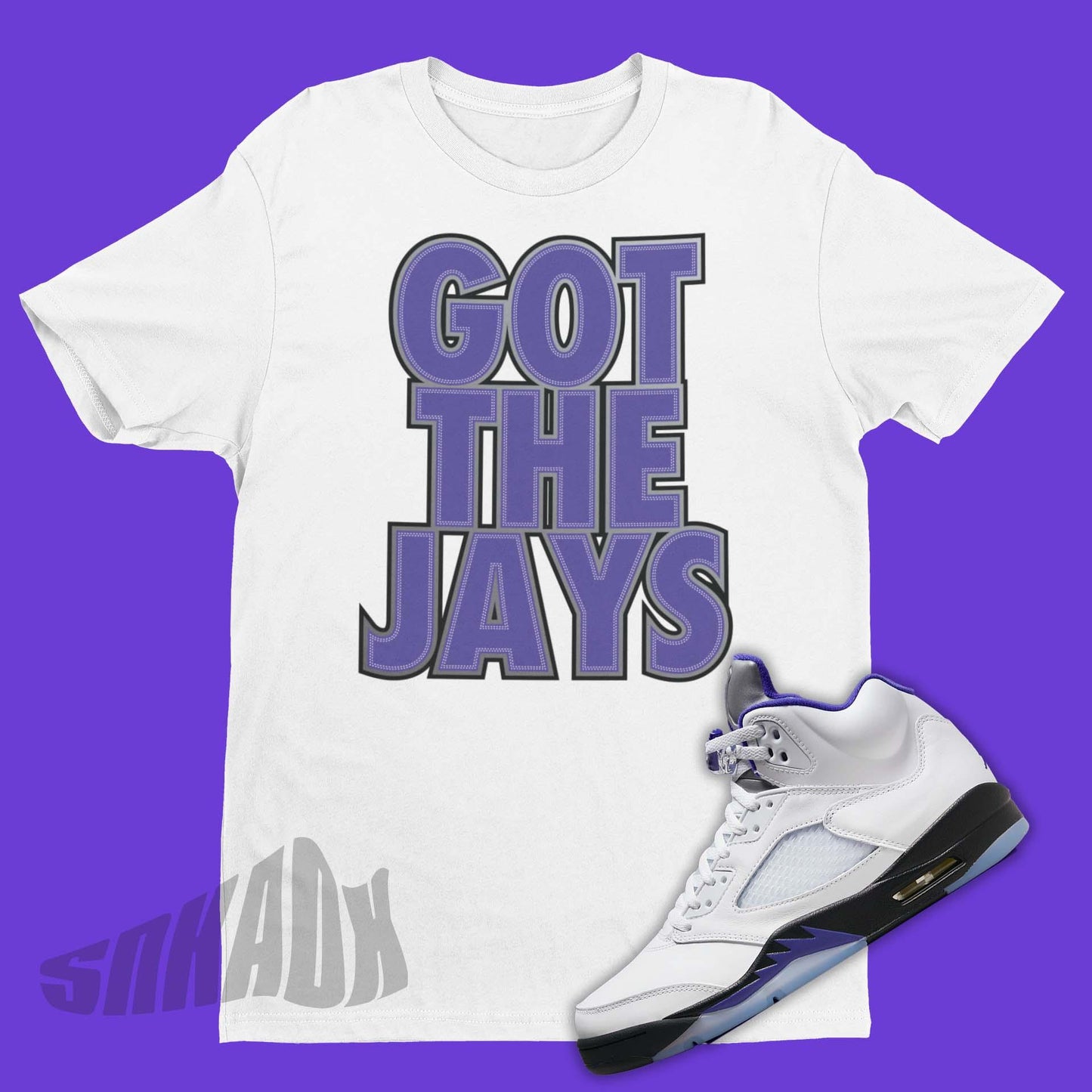 Got The Jays White Purple Shirt To Match Air Jordan 5 Concord