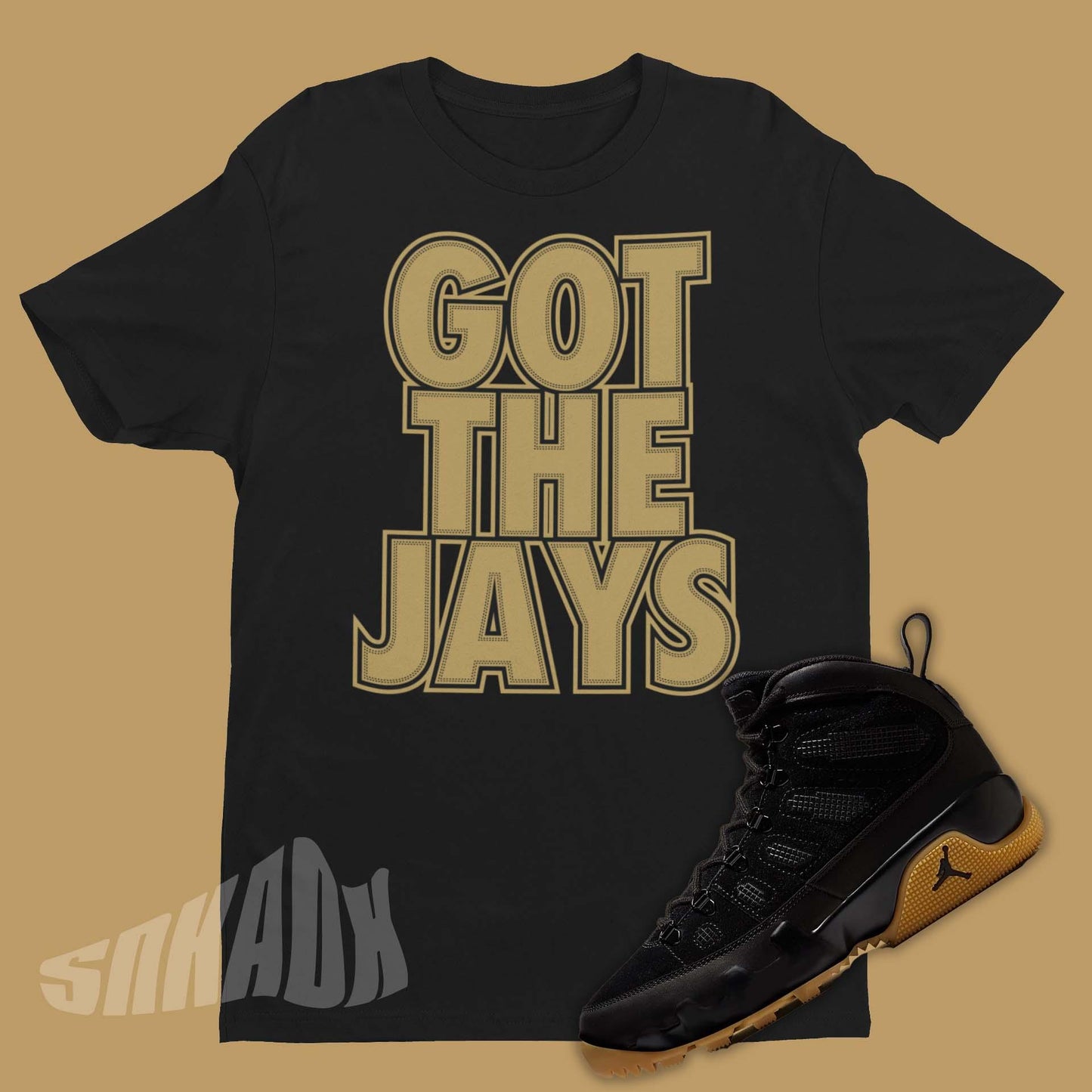 Got The Jays Shirt To Match Air Jordan 9 BOOT NRG Black Gum - SNKADX