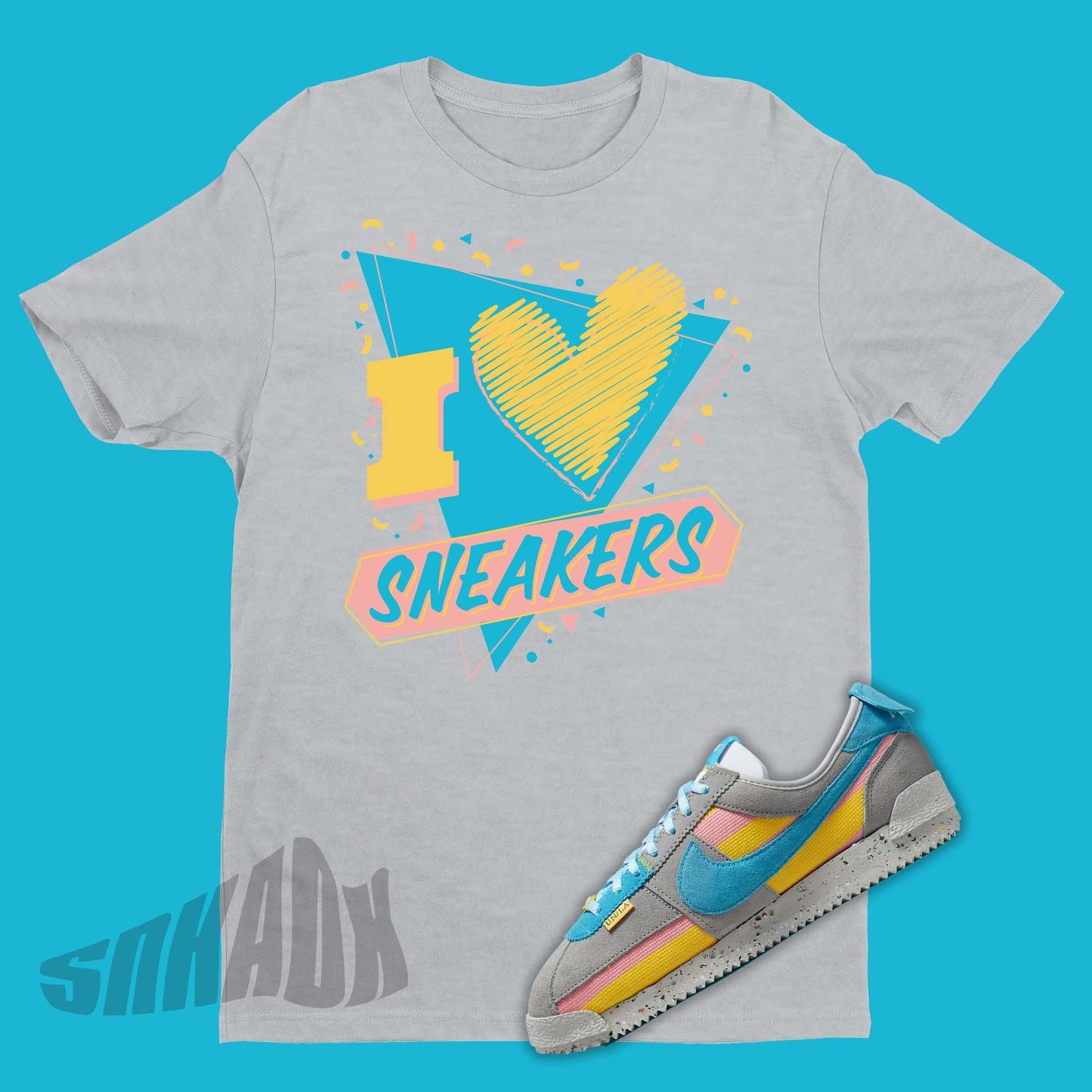 I Love Sneakers Shirt To Match Union LA Nike Cortez Blue Fury