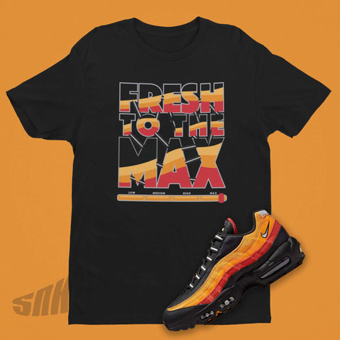 Nike Air Max Raygun match shirt in black orange and red