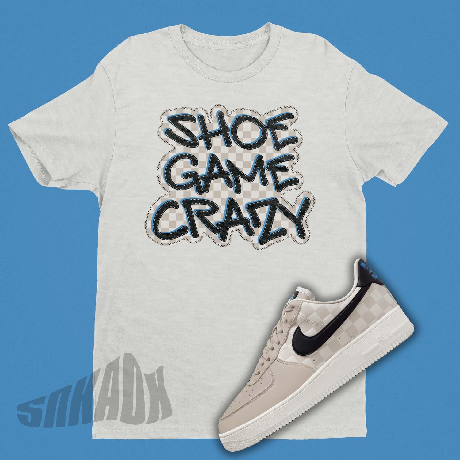 Shoe Game Crazy Shirt To Match Nike Air Force 1 King's Day Chess Board print King Chess Piece
