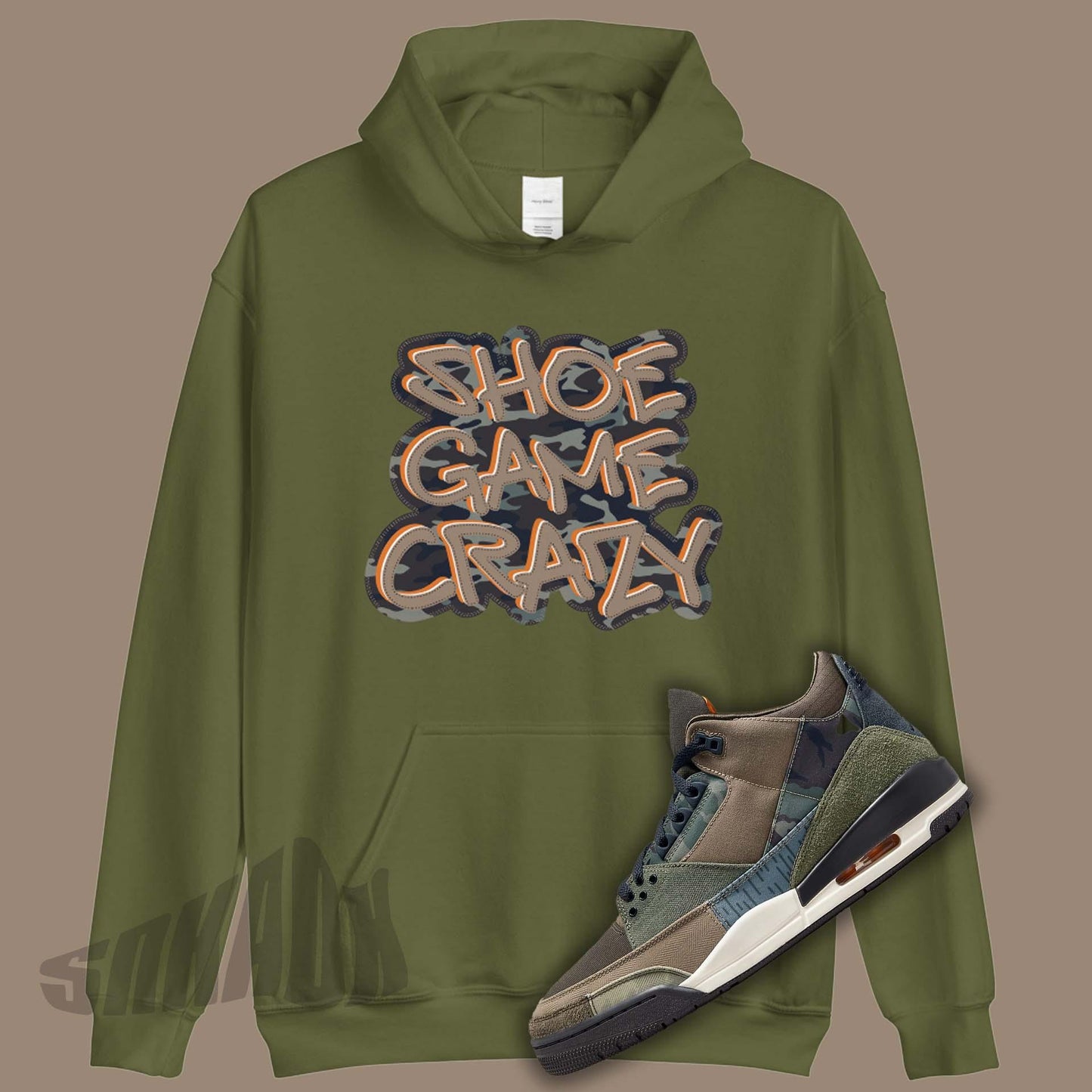Shoe Game Crazy Army Green with Camouflage Print