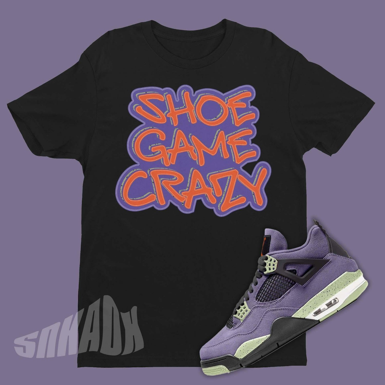 Shoe Game Crazy Shirt To Match Air Jordan 4 Canyon Purple - SNKADX