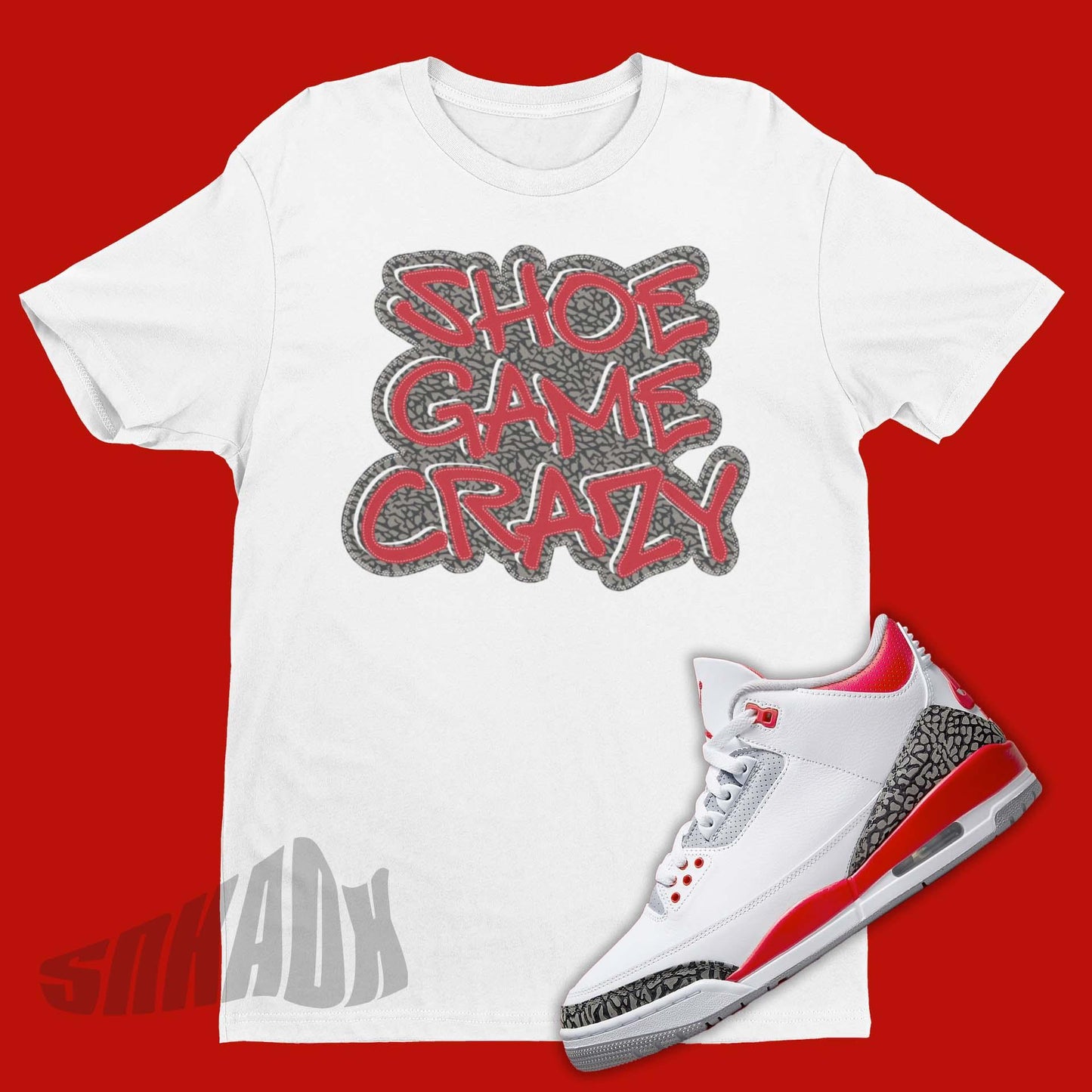 Fire Red 3s Matching Shirt