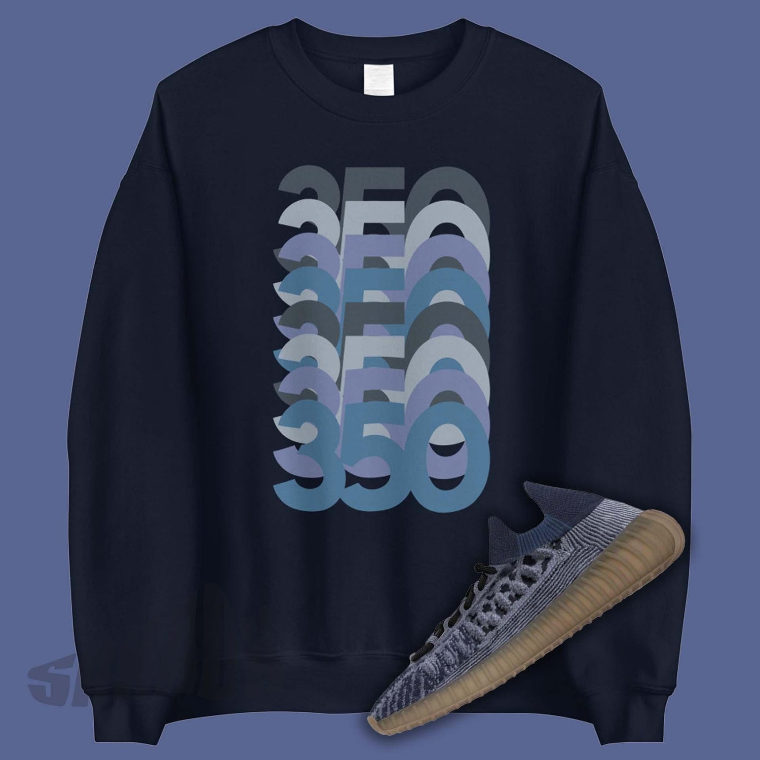 Yeezy 350 BOOST V2 CMPCT Slate Blue Match Sweater