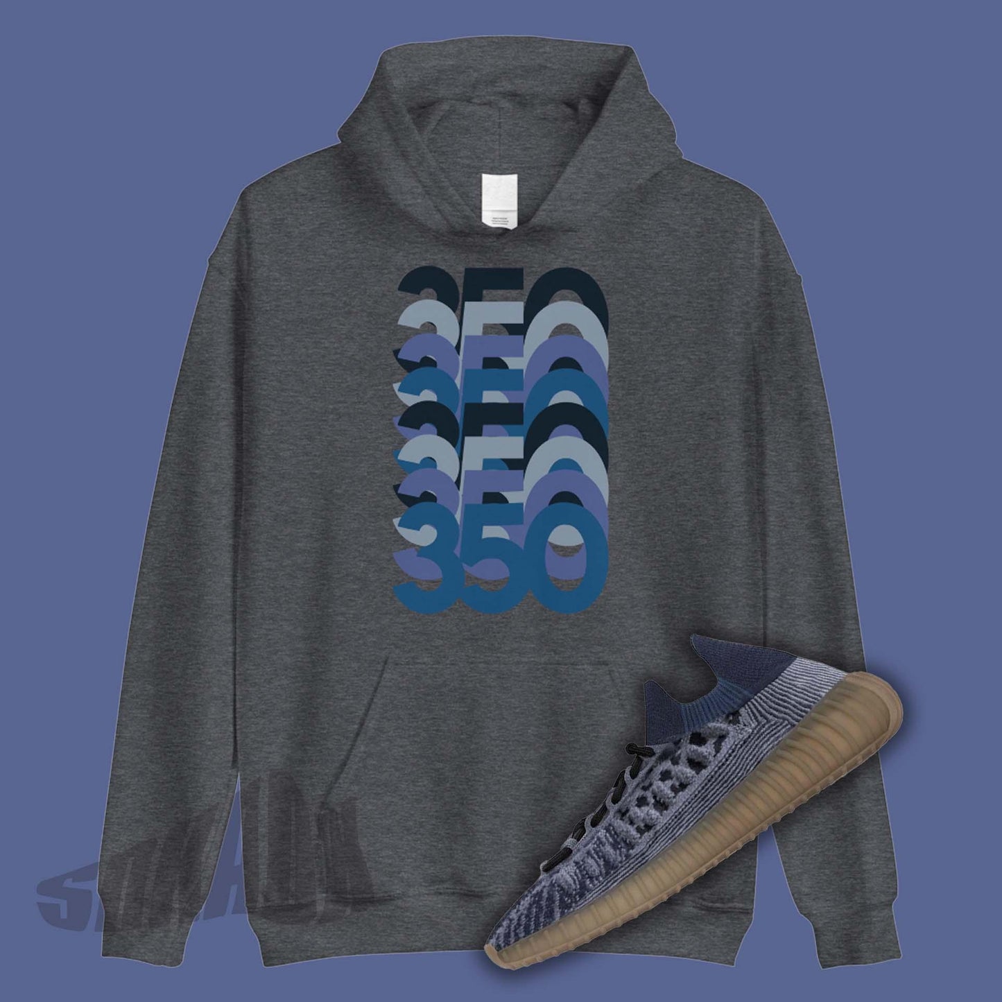 Yeezy 350 BOOST V2 CMPCT Slate Blue  Match Hoodie