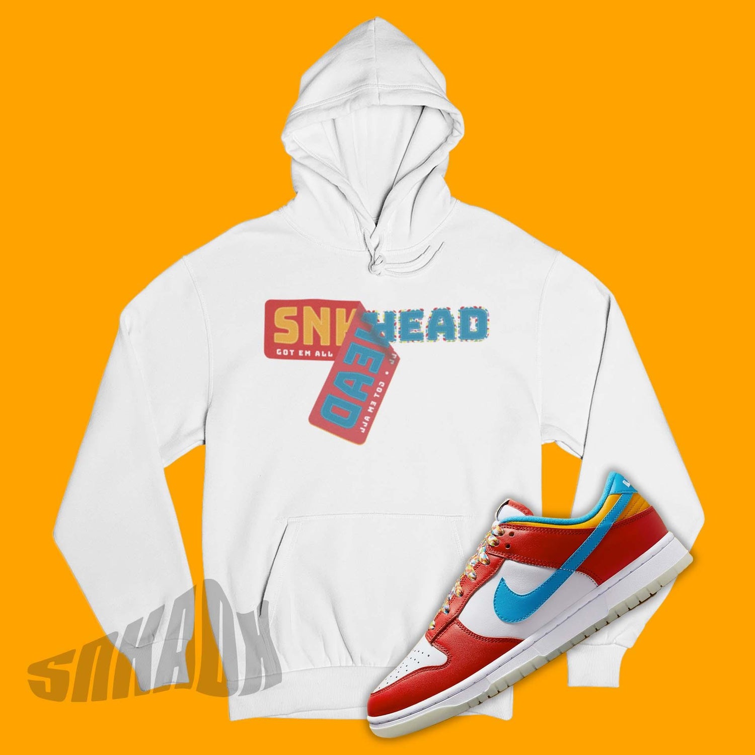 Lebron James Nike Dunk Low Fruity Pebbles matching hoodie