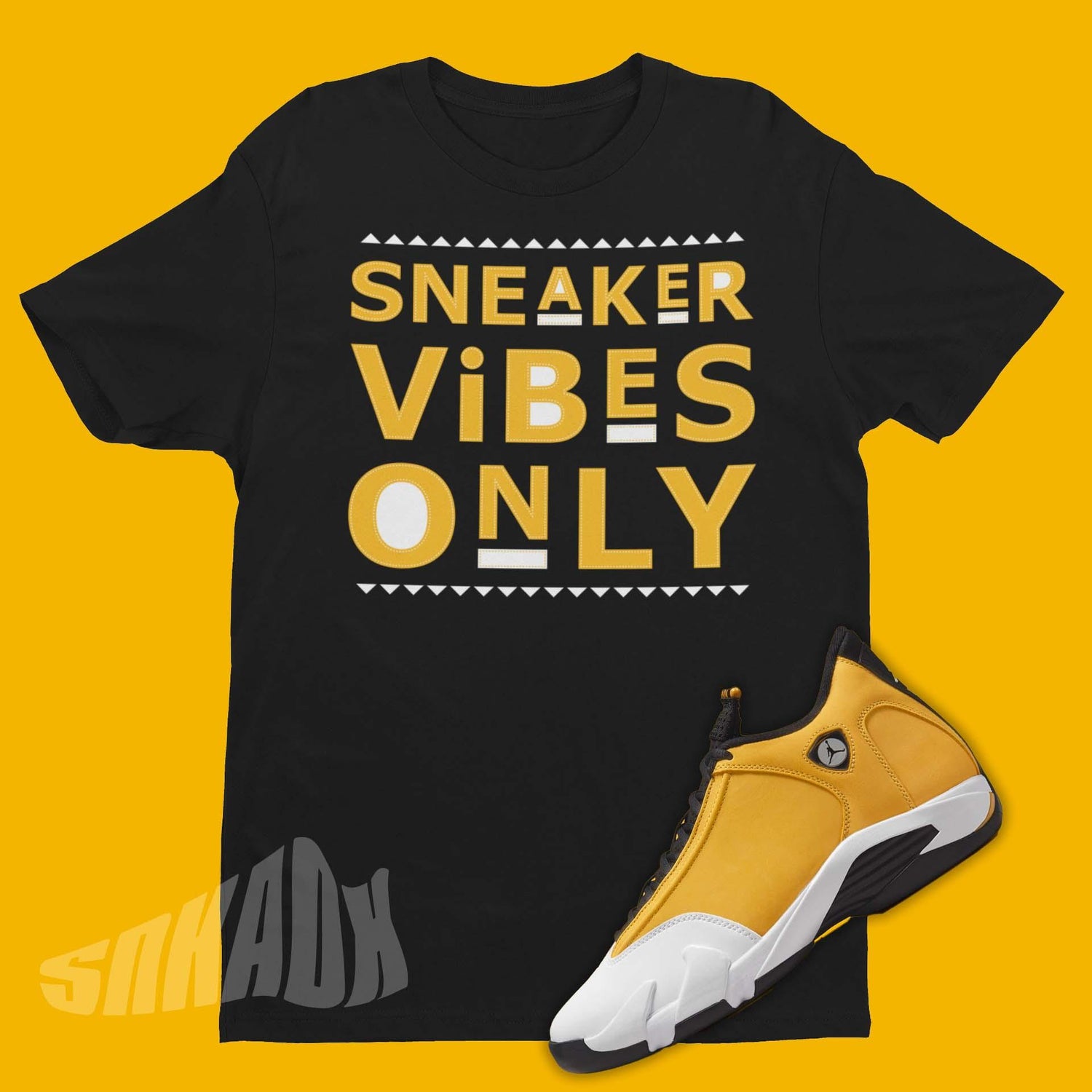 Sneaker Vibes Only Shirt To Match Air Jordan 14 Ginger In Black