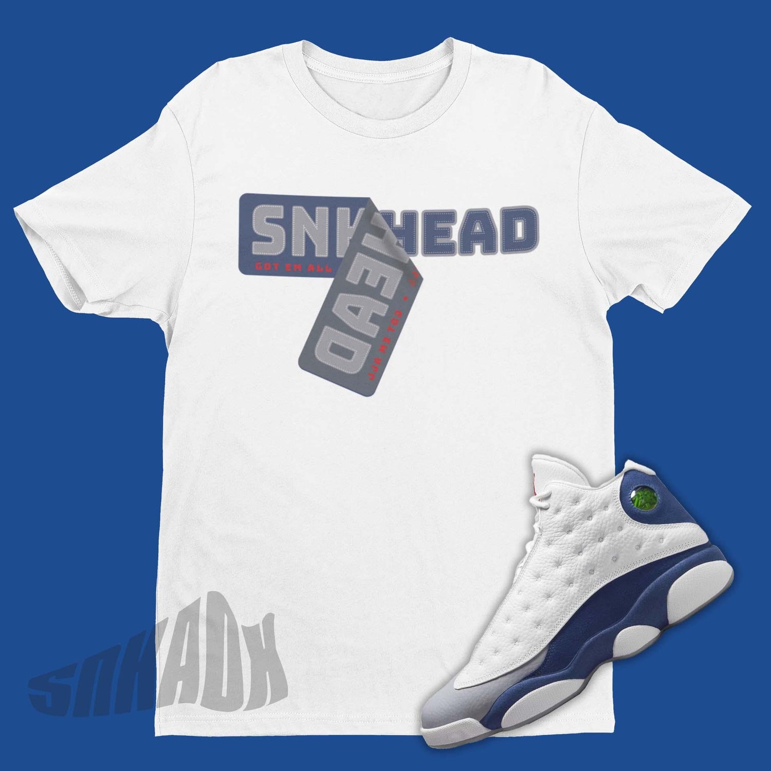 Sneaker Stickers Shirt To Match Air Jordan 13 French Blue