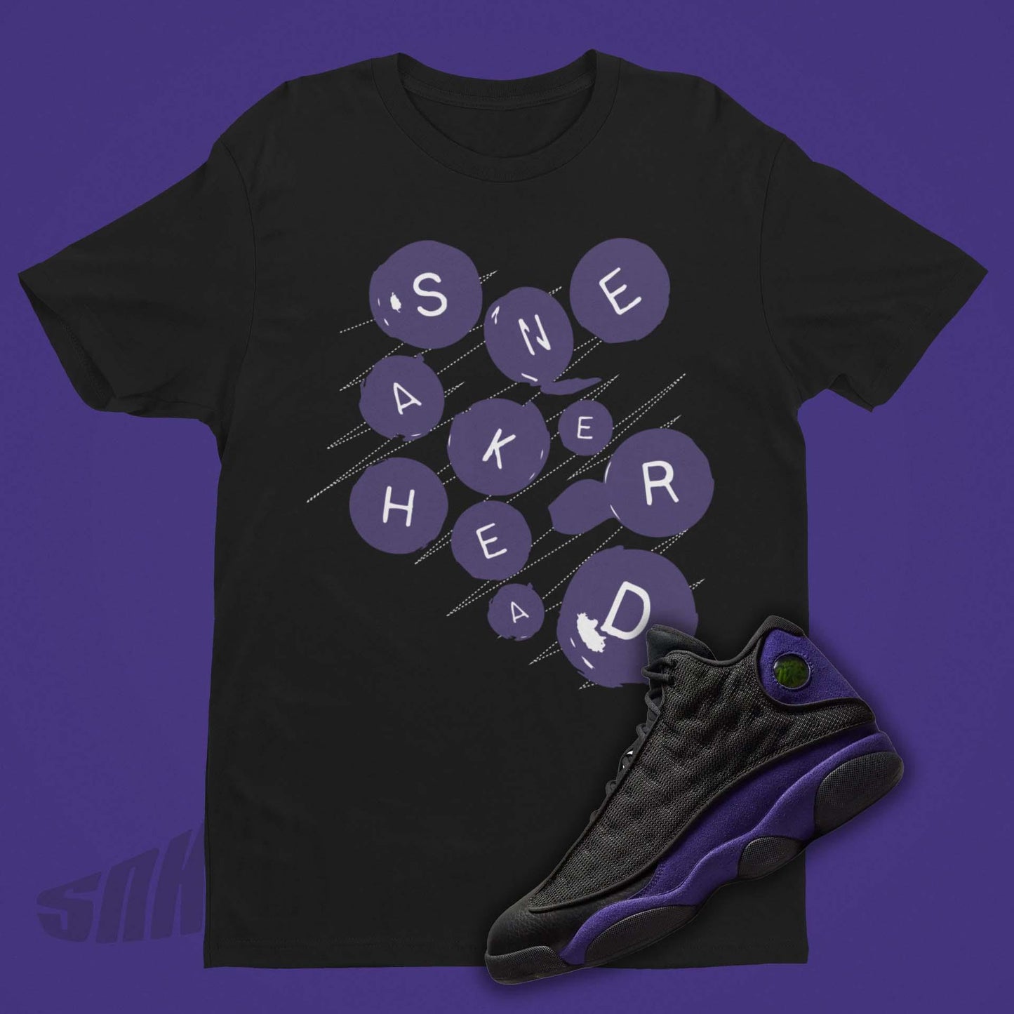 Sneakerhead Purple and Black Shirt To Match Jordan 13 Court Purple