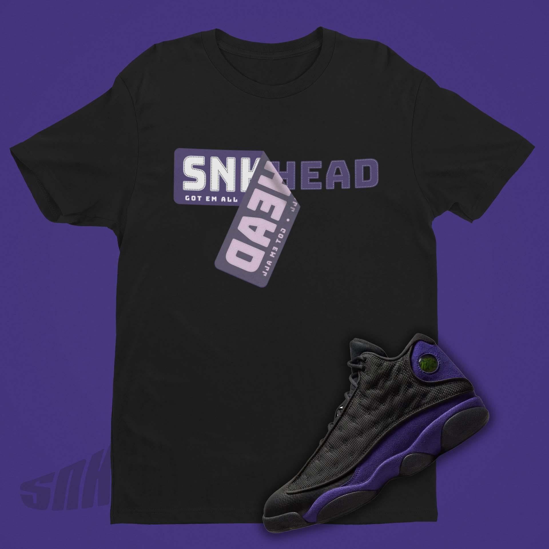 Sneakerhead Sticker Shirt To Match Air Jordan 13 Court Purple