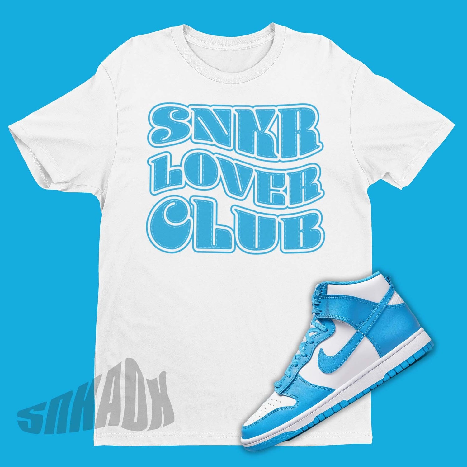 Snkrs Shirt To Match Nike Dunk High Laser Blue