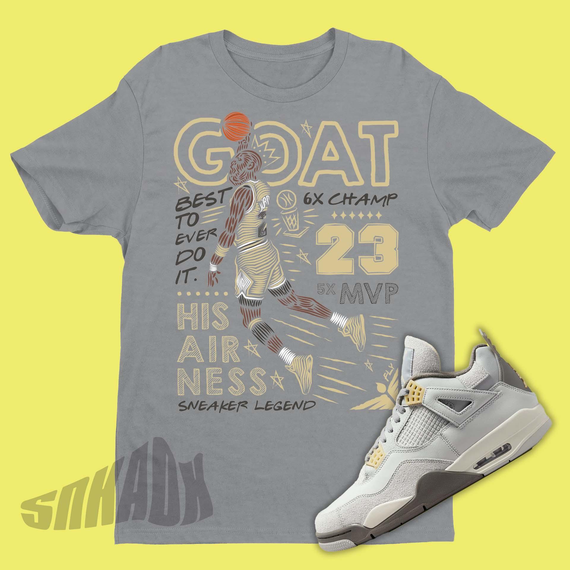 Greatest Ever Shirt To Match Air Jordan 4 Craft Photon Dust - Sport Grey / S - T-Shirt