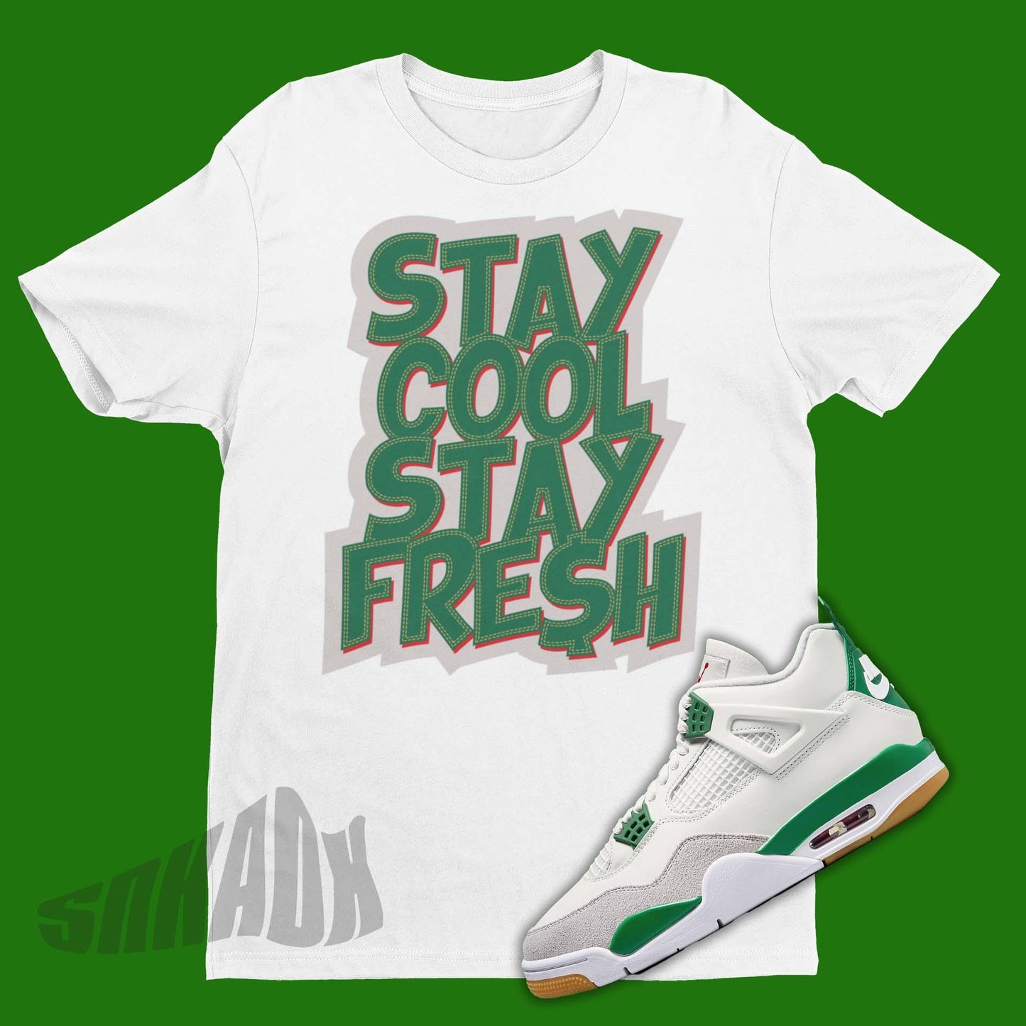 Air Jordan 4 SB Pine Green Sneaker Matching Shirt