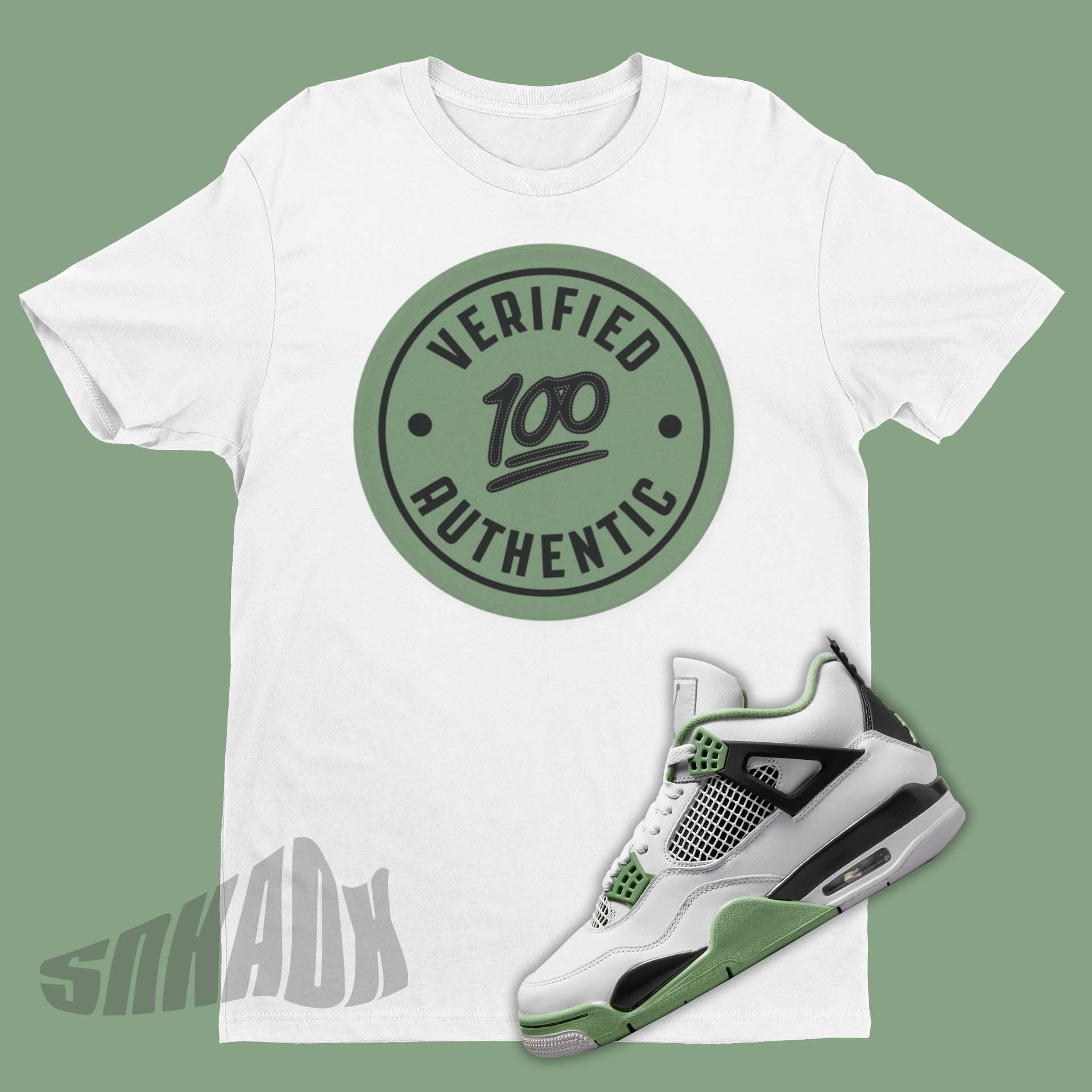 Air Jordan 4 Oil Green Seafoam matching shirt
