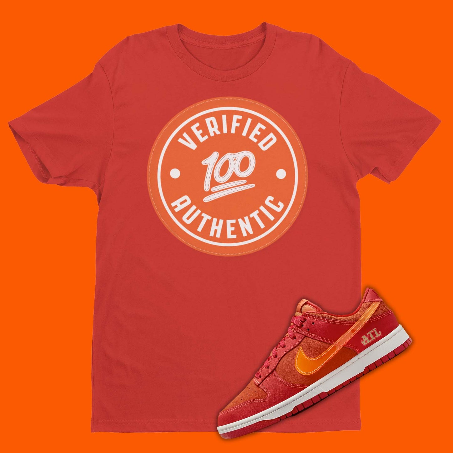 nike dunk low atl verified authentic red shirt for sneakrheads