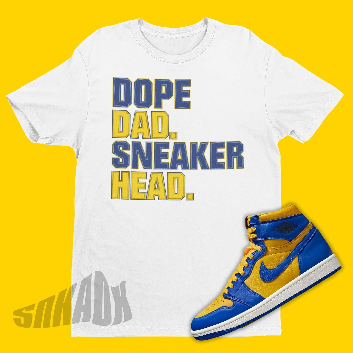 Dope Dad Sneaker Head Air Jordan 1 Reverse Laney Sneaker Matching Tee Shirt
