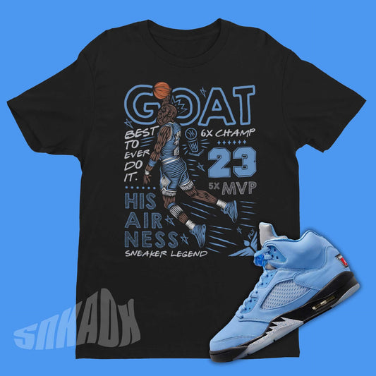 GOAT Air Jordan 5 UNC Sneaker Matching Shirt