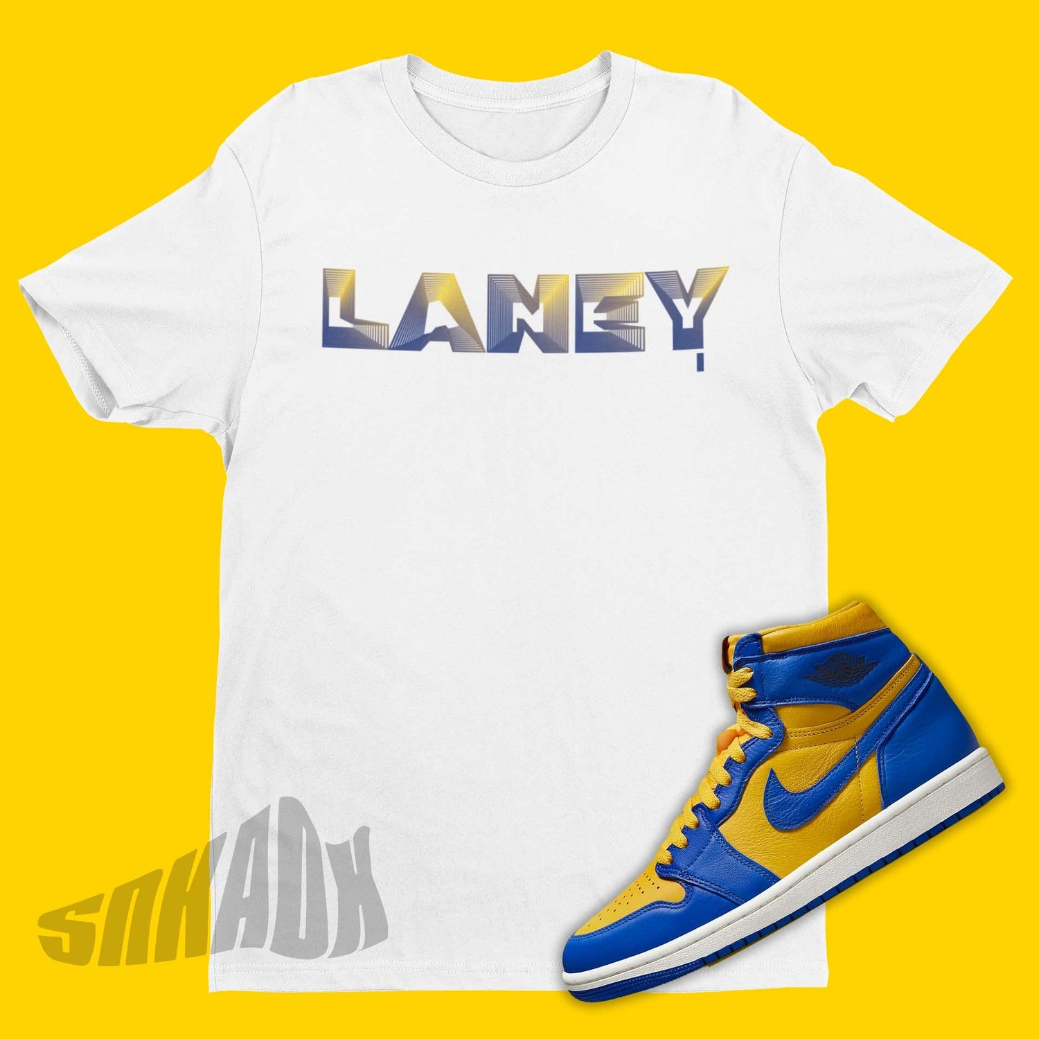 Laney 3D Air Jordan 1 Reverse Laney Sneaker Matching Tee Shirt