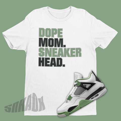 Mom Sneakerhead Shirt To Match Air Jordan 4 Oil Green Seafoam