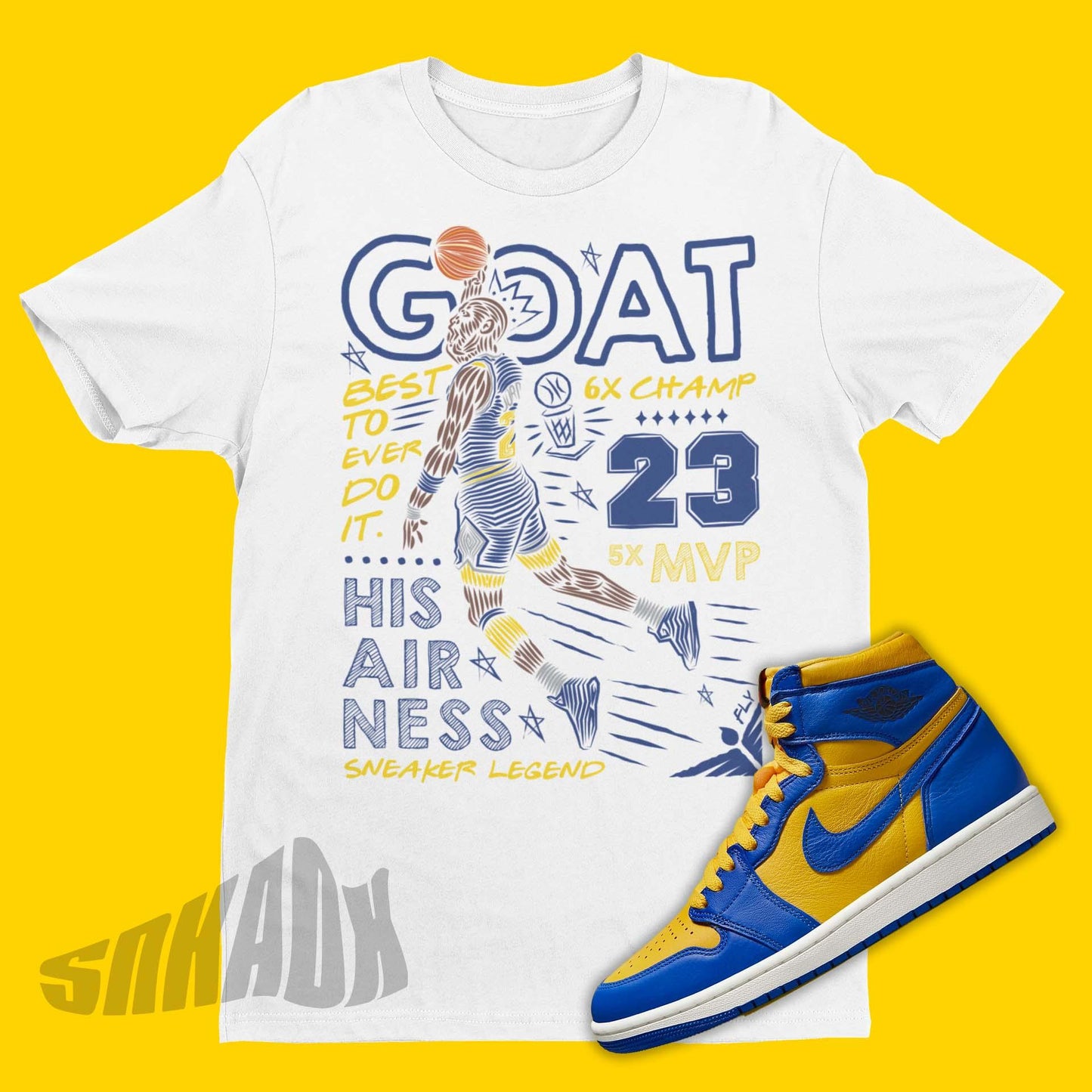 Greatest Basketball Player Air Jordan 1 Reverse Laney Sneaker Matching Tee Shirt