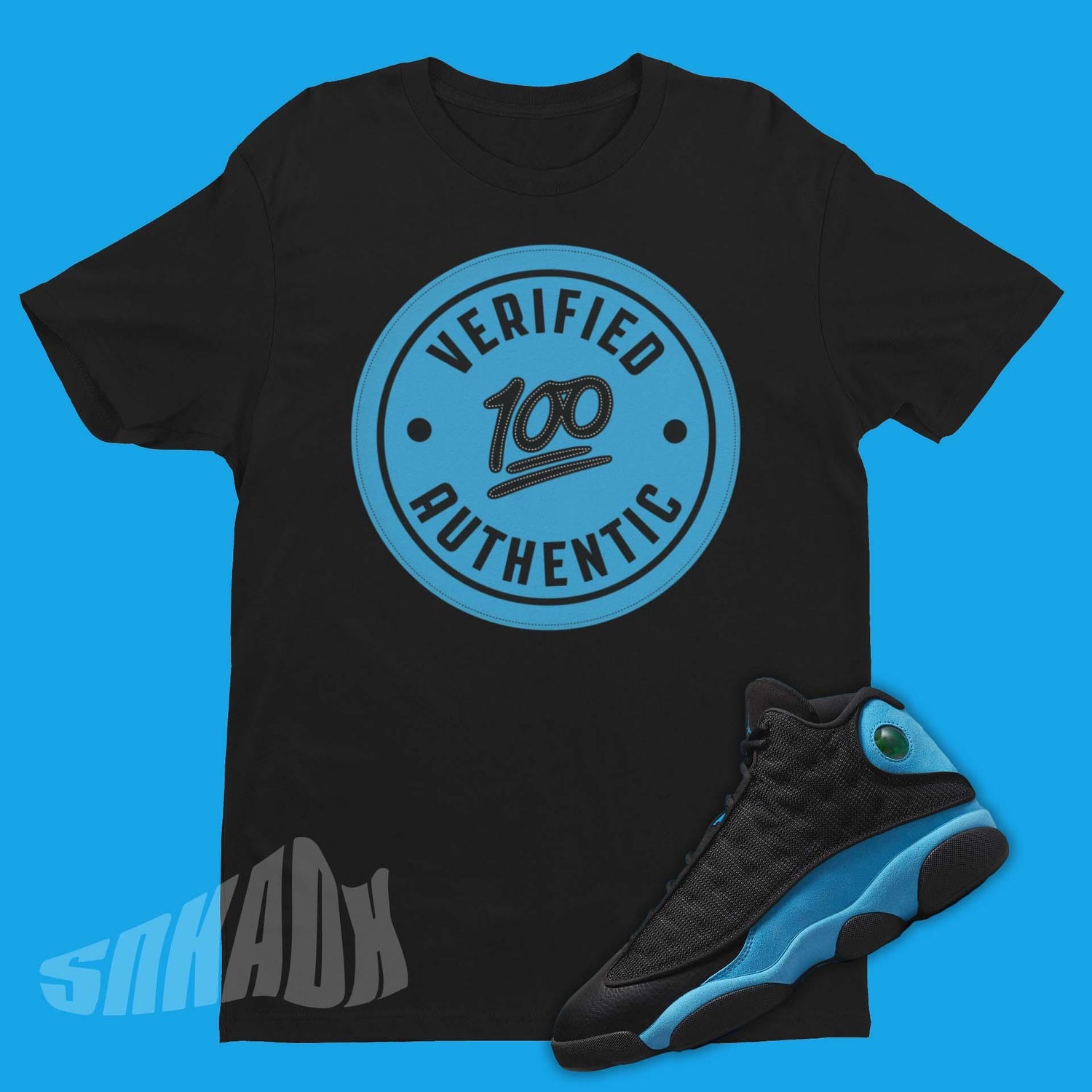 Verified Authentic Shirt To Match Air Jordan 13 University Blue