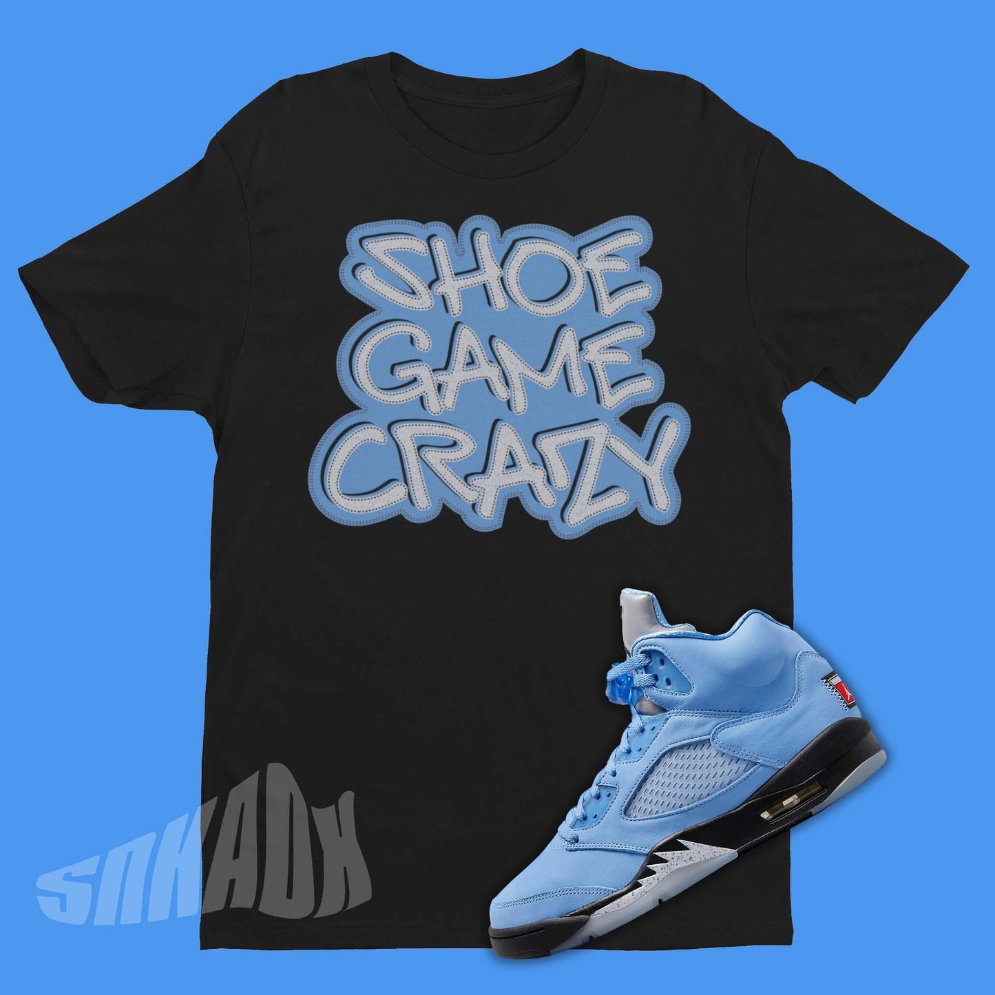 Shoe Game Crazy Air Jordan 5 UNC Sneaker Matching Shirt
