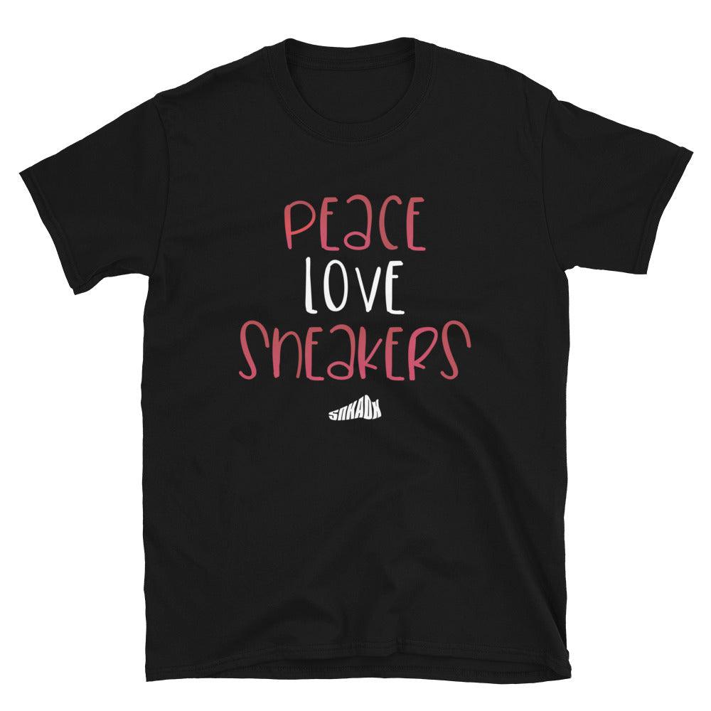 Peace Love Sneakers Shirt To Match Jordan 1 Patent Bred - SNKADX