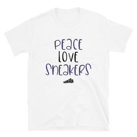 Peace Love Sneakers Shirt To Match Jordan 13 Court Purple - SNKADX