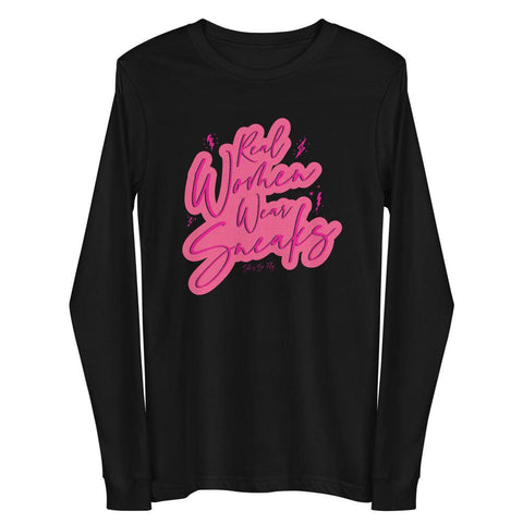 Real Women Wear Sneakers Long Sleeve Tee To Match Air Jordan 14 Shocking Pink - SNKADX