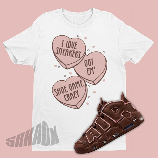 Candy Heart Shirt To Match Nike Air More Uptempo Valentine's Day